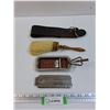 Image 1 : Vintage Shaving Set: Leather Strop, Brush and Razor Case Set