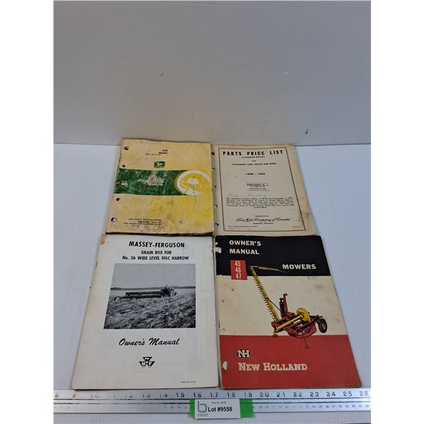 (4) Manuals: John Deere, Massey-Ferguson, Ford, New Holland
