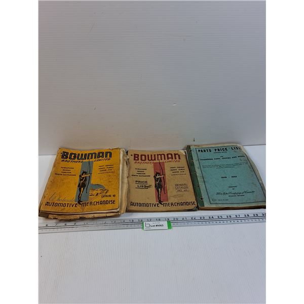 (3) Vintage Catalogs: Bowman Automotive Wholesale, Ford