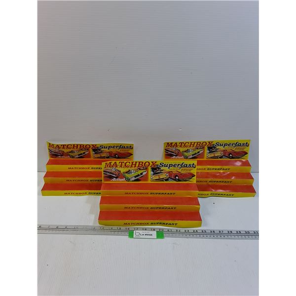 (3) Matchbox Die Cast Car Displays (Cardboard) - 12" x 6" x 5" Each