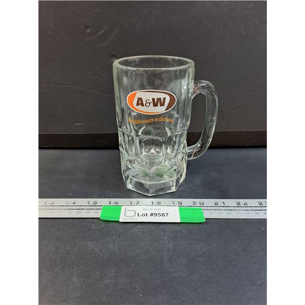 A & W Glass Mug - 6" Tall - Has Chip, As Pictured