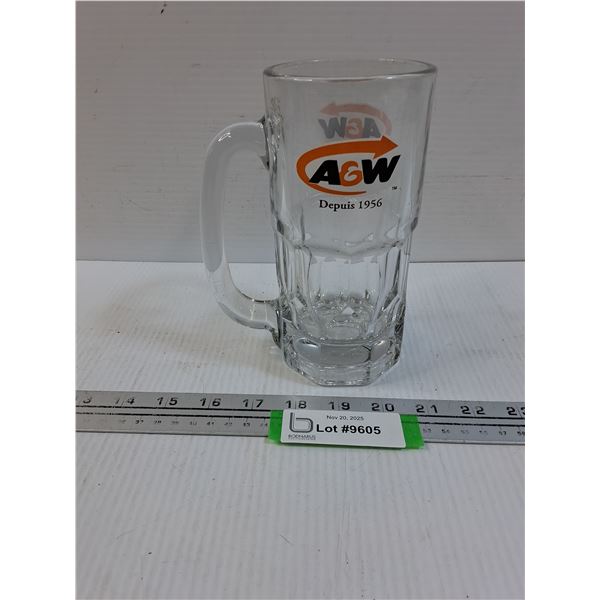 A & W Glass Mug - 7" Tall