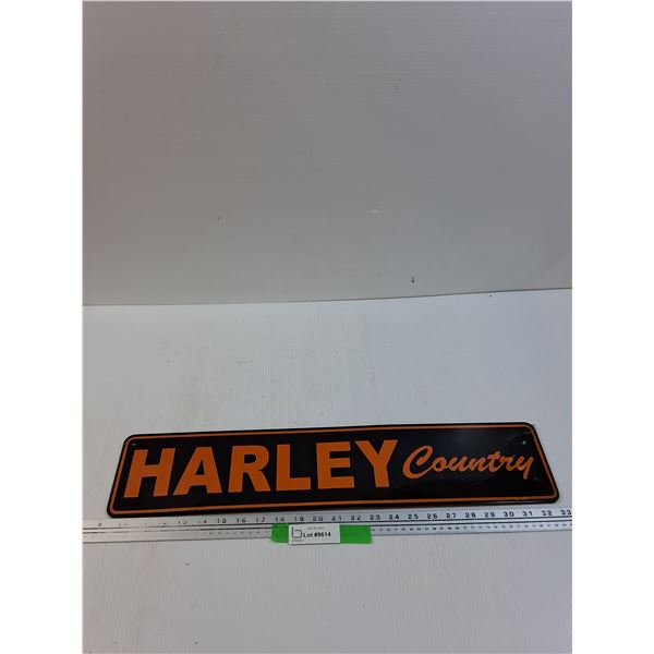 Harley Country Metal Sign  - 24" x 5"