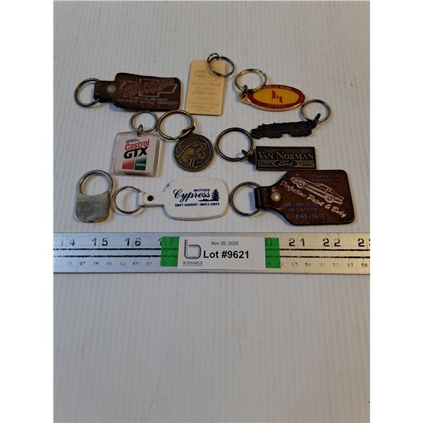 (10) Assorted Automotive Business Key Chains