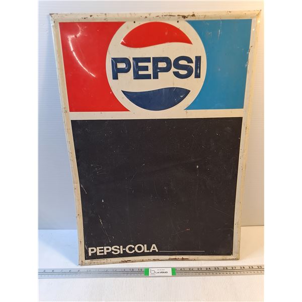 Vintage Tin Pepsi Menu Board-19"x27"