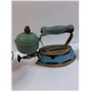 Image 3 : Vintage Coleman Gas Iron, (2) Enamel Pots/Lids