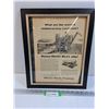 Image 1 : Vintage Massey Harris Advertisement in Frame - 13.5" x 16.5"