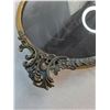 Image 2 : Vintage Ornate Metal Framed Oval Convex Glass - 23" x 15.5"