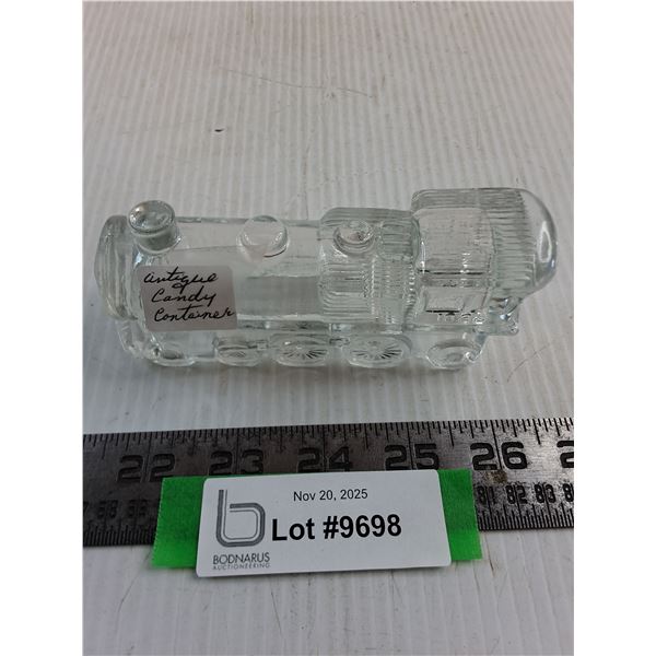 Antique Glass Locomotive Candy Container