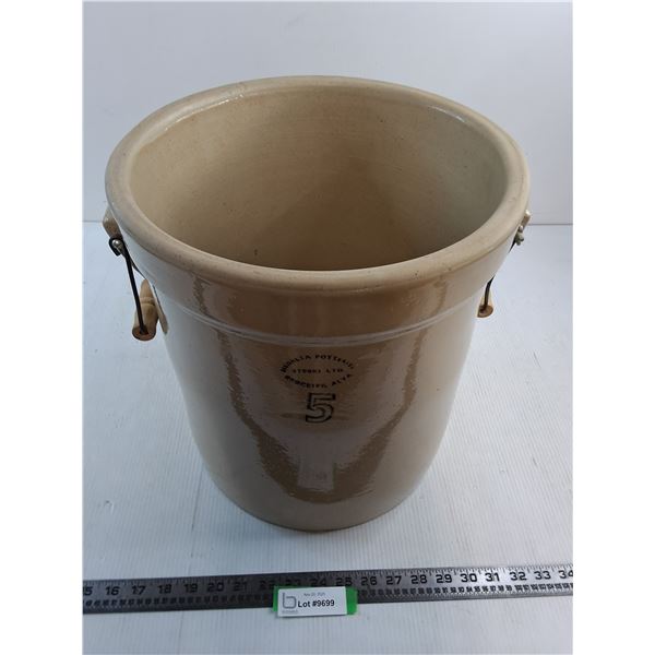 #Medalta Potteries 5-Gallon Stoneware Crock - 14" High x 13" Diameter - Pickup Only