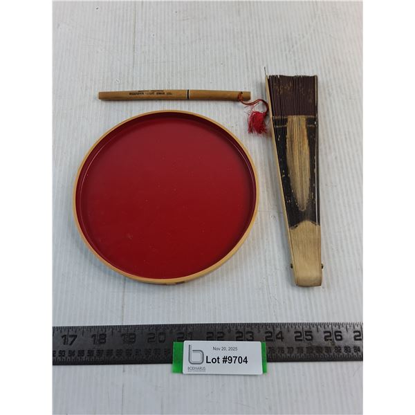 Ethnic Decor - Fan, Letter Opener, Tray Plate