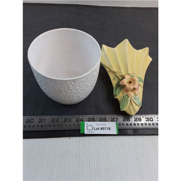 German Ceramic Plant Pot, Wall Mount Ceramic Flower Vase
