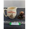 Image 1 : "The Famous Grouse" Finest Scotch Whiskey Ceramic Pitcher, Vancouver Expo Metal Table Decor