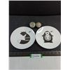 Fox & Penguin Plates, Pair of Decorative Birds