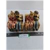 Pair of Vintage Chalkware Marbolex Book Ends