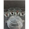 Image 2 : Vintage Glasses - Ocean Thailand "Tall Girl," Depression Glass "Manhattan"