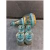 Image 2 : Vintage 'Blue Glass with Golden Edging' Liquer Decanter & 4 Glasses