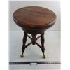 # Vintage Claw-Footed Wooden Piano Stool - 20" High x 18" Diameter - Pickup Preferred