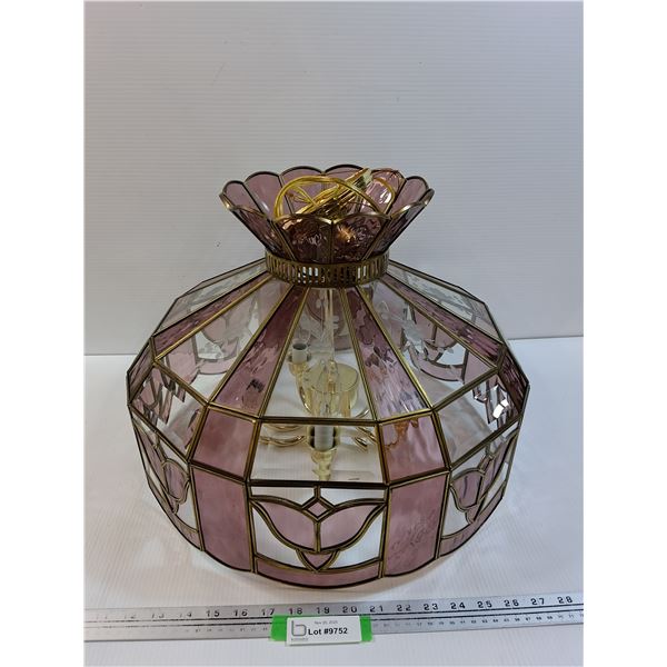 Stained Glass Hard Mount Drop Ceiling Light Fixture - 18" x 13" - Preferred Pick-Up