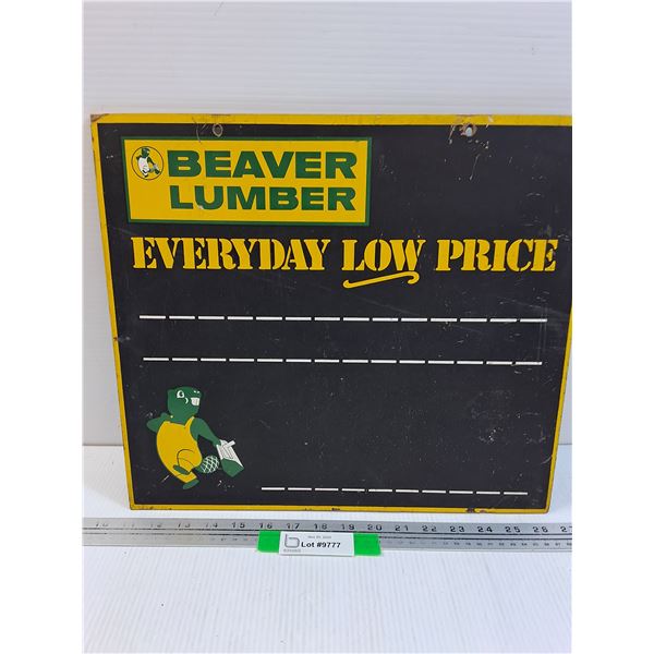 Vintage Beaver Lumber Chalkboard - 16" x 14"