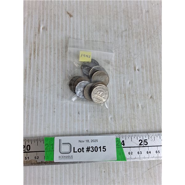 1940 Canadian Nickels