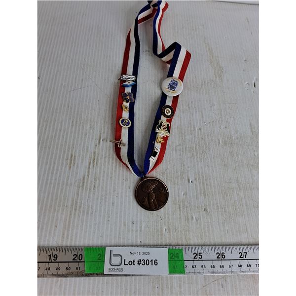 Personal Medal- Sr Girls Volleyball 1987 Meadowlake Sk & Pins