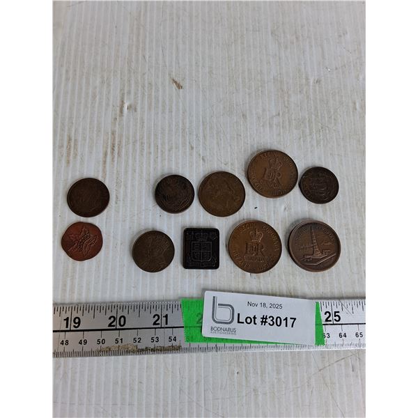 Various Coin Collector Items- memorial token,  1982 Royal Mint, 1942 Half Penny, Misc