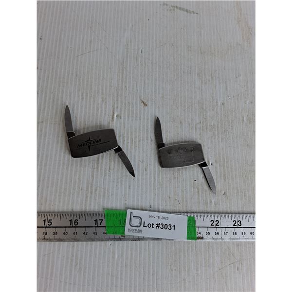 (2) ZIPPO Pocketknives- 2" Pocket Knife & 2" Pocket Knife With Belt Clip