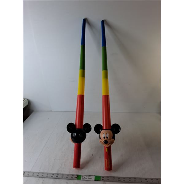 (2) Vintage Disney/Mickey Mouse Retractable Wands Up to 34.75"