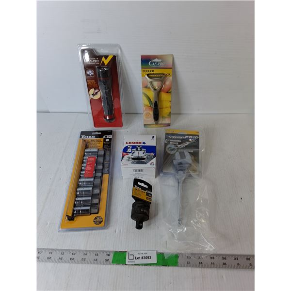 Hex Bit Socket Set, 8" Adjustable Wrench, Socket Adapter, Misc.