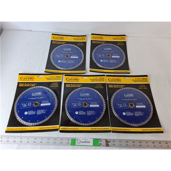 (5) 7 1/4" Diamond Saw Blades- Sealed