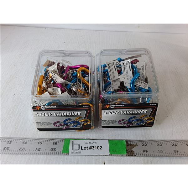 (2) Containers of S-Clip Carabiners