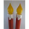 Image 2 : * Pair of Weighted Electrified Noel Blow-Mold Candles - Only 1 Working - 38" High - Pickup Only