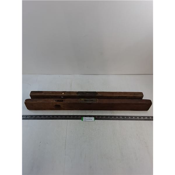 (2) Vintage Wooden Levels - 30  & 28  Lengths - As is