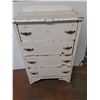 * Vintage Wooden 4-Drawer Dresser on Castors - Paint Flaking -18x28x46" - Pickup Only