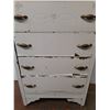Image 3 : * Vintage Wooden 4-Drawer Dresser on Castors - Paint Flaking -18x28x46" - Pickup Only