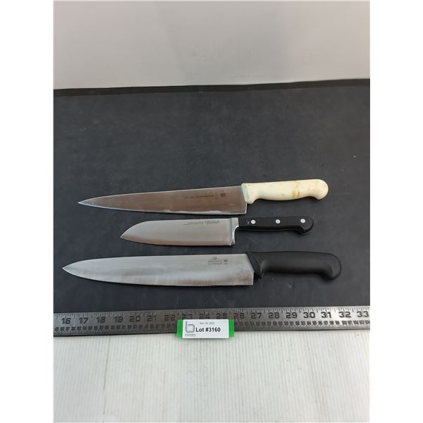 (3) Chef Knives (Tramontina, Nicole, Kitchen Essentials)