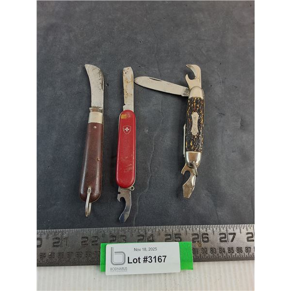 (3) Multi-Tool Jack Knives (Swiss Blade Broken)
