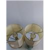 Image 4 : Pair of Vintage Table Lamps - Tested - 19" High - 1 Shade Damaged