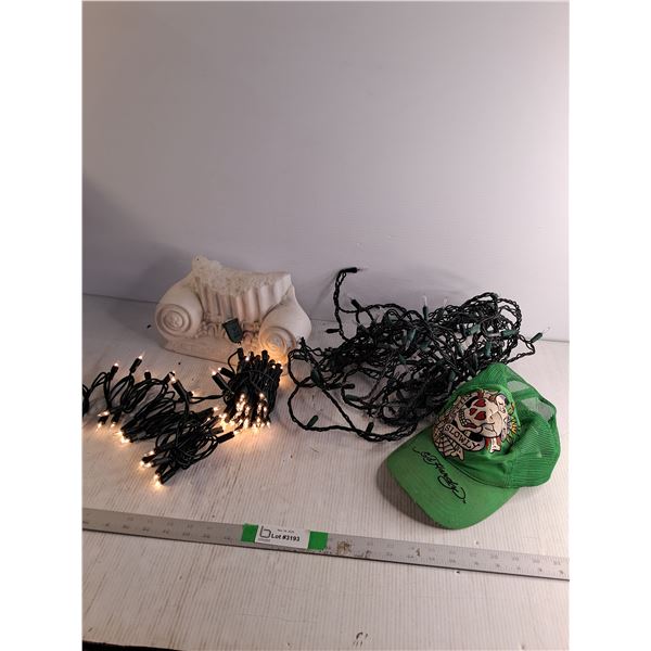 Ed Hardy "Love Kills Slowly" Skull Trucker Hat, Chistmas Lights-  (1) Powers On As Is