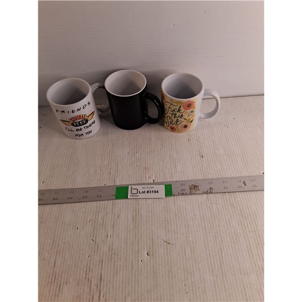(3) Mugs - "Fuck This Shit, F.R.I.E.N.D.S, Panda