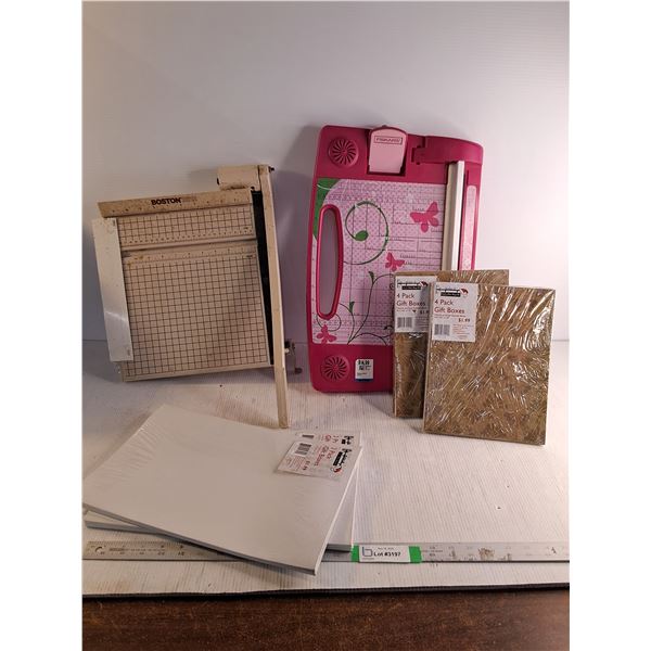 (2) Paper Cutters, Packs Of Gift Boxes