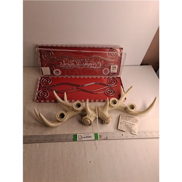 Faux Antler Candle Holder, (8) Curvy Kabob Stainless Steel Skewers