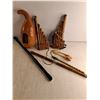 Image 2 : Carved Gourd, (3) Pan Flutes, (2) Flutes, Brush Whistle, Cheating Spoons