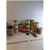 Variety Of Tobacco Tins, Brake Fluid, Gulf Motor Oil, Degreasing Concentrate, Misc-Cannot Ship