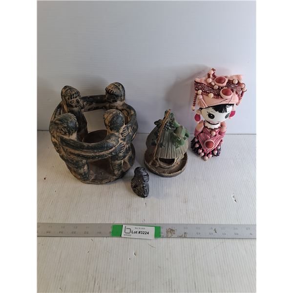 Circle of Friends" Candle Holder, Resin Bird Feeder, Wooden Doll, Seal Figurine