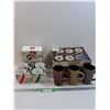 Image 1 : (4) Candy Cane Inspired Mugs Set & (6) Latte Coffee Mugs Set in Box