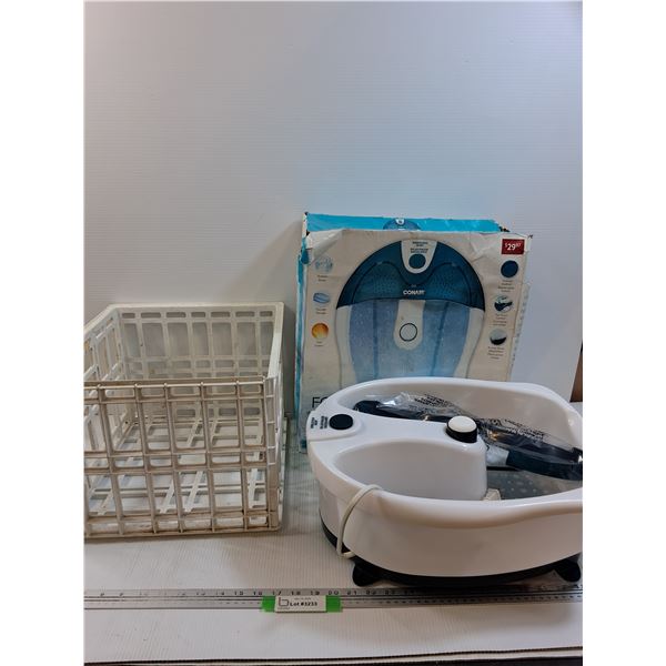 File Folder Organizer 14" x 15" x 10"  & Conair Foot Spa - Appears New - CANNOT SHIP