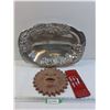 Image 1 : Metal Serving Platter - 20" x 14" & Ceramic Sun Wall Decor, Nail Grooming Kit