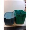 Image 1 : * (2) Rubbermaid Storage Container (One Has Lid) - 24" x 12" x 15" & 24" x 15" x 16" - CANNOT SHIP